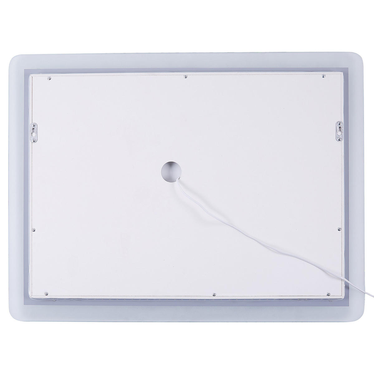 BADSPIEGEL mit LED-Beleuchtung rechteckig 80/60 cm Corroy - Silberfarben, Glas (80/60/3cm) - Beliani