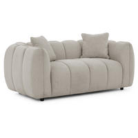 2-SITZER SOFA Nubira in tief gesteppter Bubble-Optik aus weichem Taupe Strukturstoff im modernen Design - Taupe/Schwarz, Holz/Kunststoff (172/69/89cm) - S-Style Möbel