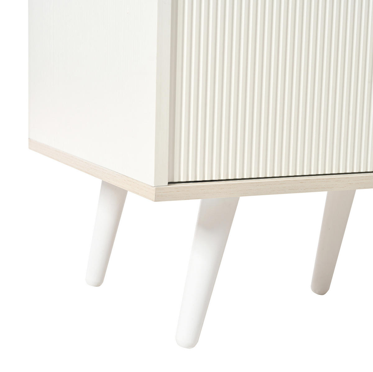 SIDEBOARD in Weiß Kommode mit Stauraumregalen für Wohnzimmer und Schlafzimmer, B117.5/T39.5/H79 cm - Weiß, Holzwerkstoff/Metall (117.5/80/39.5cm) - STILVORA