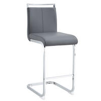 BARHOCKER 2er-Set 96,5 cm PU-Leder Dunkelgrau/Silber - Dunkelgrau, Metall (46.5/96.5/38.9cm) - Meubliv