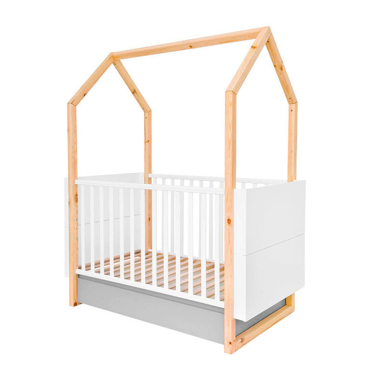 SOBA ZA BEBE 2-dijelni Bijela i siva - bijela, drvni materijal (144/86.5/80cm) - Petits-meubles