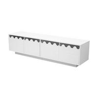 TV-ELEMENT170X40X45CM-WELLEN-DESIGN 4-Türig Weiß Matt TV-Lowboard Glasregal - Weiß, Holz (45.29/28.98/54.99cm) - Raelunyi