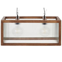 HÄNGELEUCHTE Penna 25/65/151 cm - Hellbraun, Holz (25/65/151cm) - Beliani