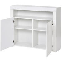 SIDEBOARD 108/40/92 cm mit LED-Beleuchtung, USB-Anschluss und Hochglanzfront aus Holzwerkstoff, Weiß - Weiß, Holzwerkstoff (108/92/40cm) - Redom