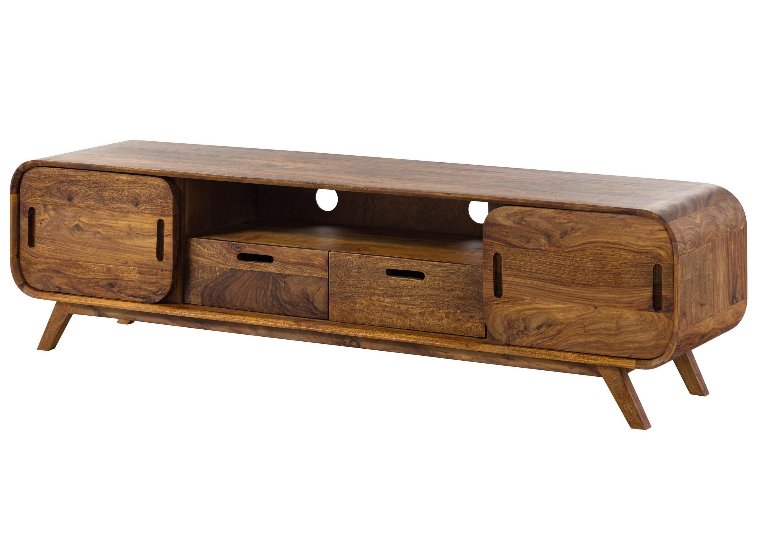TV-BOARD Sheesham 173x40x48 hellbraun lackiert MAILAND #126 - Braun, Holz (173/48/40cm) - Massivmoebel24