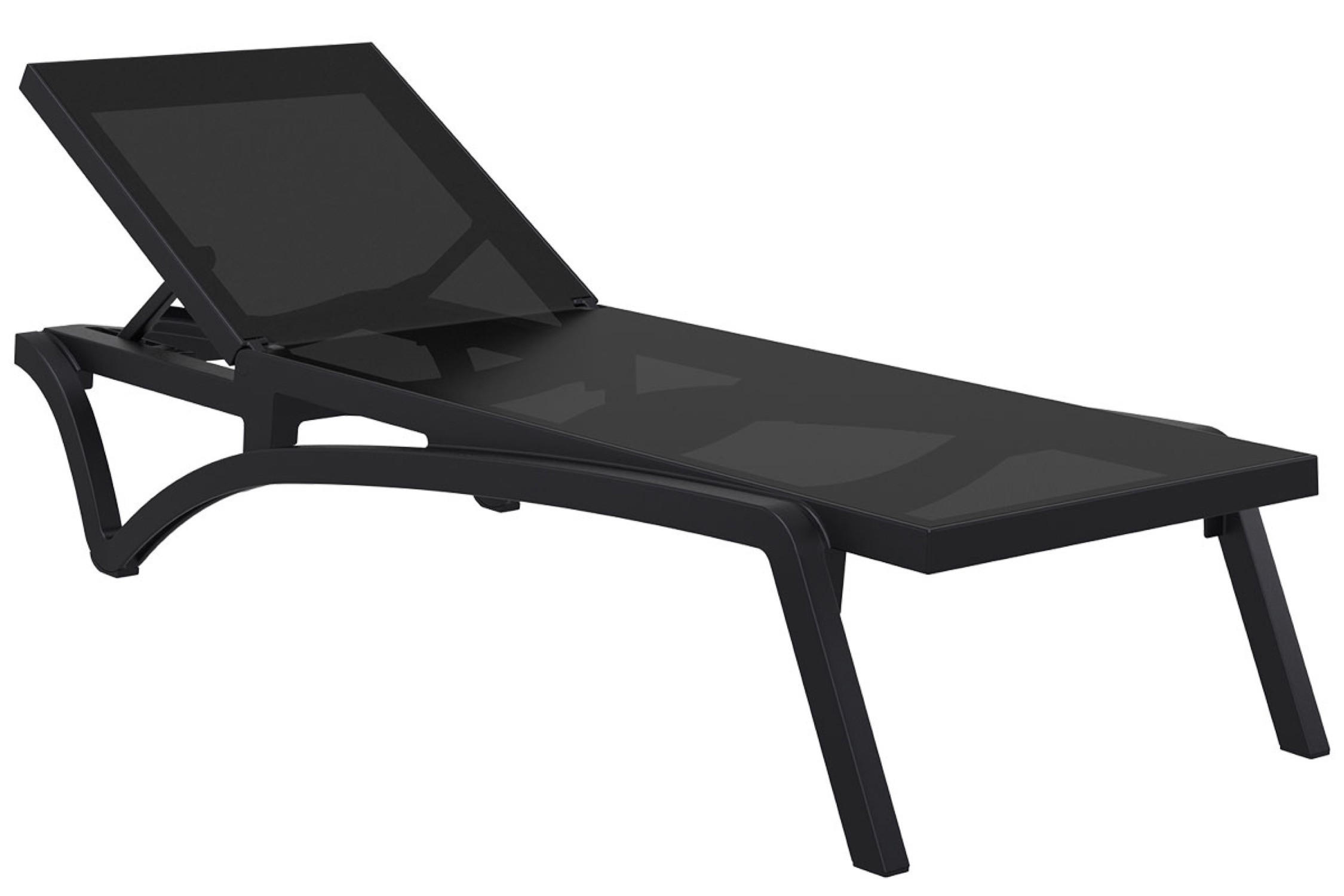 SONNENLIEGE Pacira Schwarz - Schwarz, Kunststoff (68/35/195cm) - TPFGarden