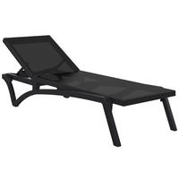 SONNENLIEGE Pacira Schwarz - Schwarz, Kunststoff (68/35/195cm) - TPFGarden