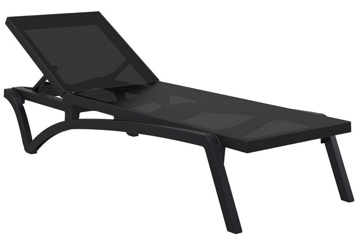 SONNENLIEGE Pacira Schwarz - Schwarz, Kunststoff (68/35/195cm) - TPFGarden