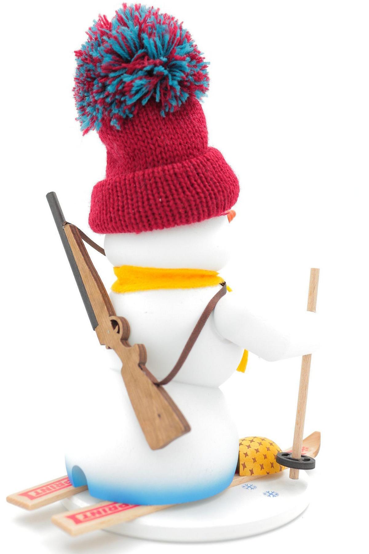 RAUCHFIGUR Schneemann Weiß Biathlon 19 cm - Multicolor, Holz (15/19/0.1cm)