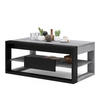 COUCHTISCH rechteckig Beton Schwarz aufklappbar - Hellgrau/Schwarz, Holzwerkstoff (60/110/45cm) - designimpex