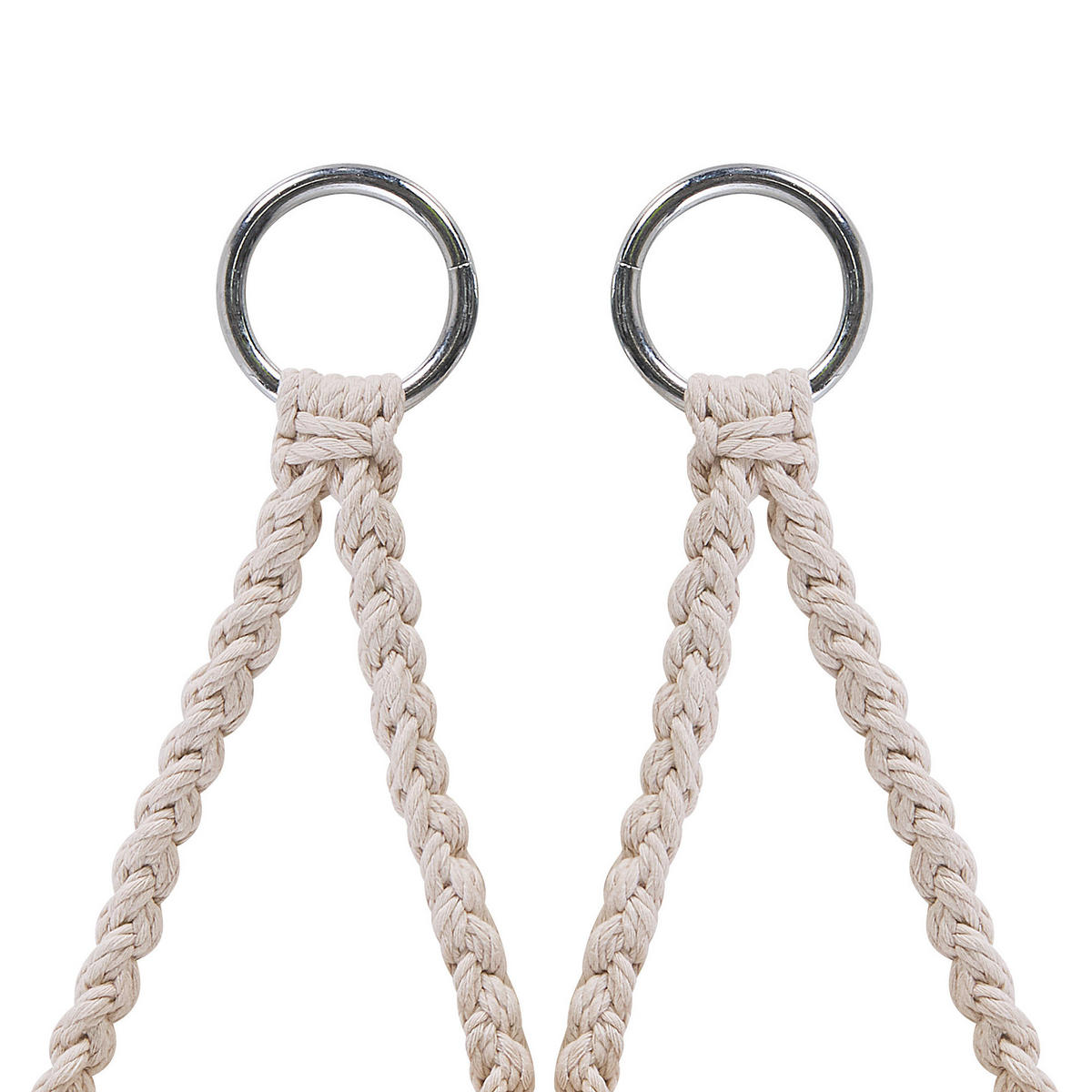 MAKRAMEE Hängesessel Baumwolle weiß Gabella - Weiß, Textil (61/107/61cm) - Beliani