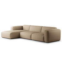 3-SITZER ECKSOFA mit Longchair - Taupe/Schwarz, Kunststoff/Textil (317/173cm) - home24