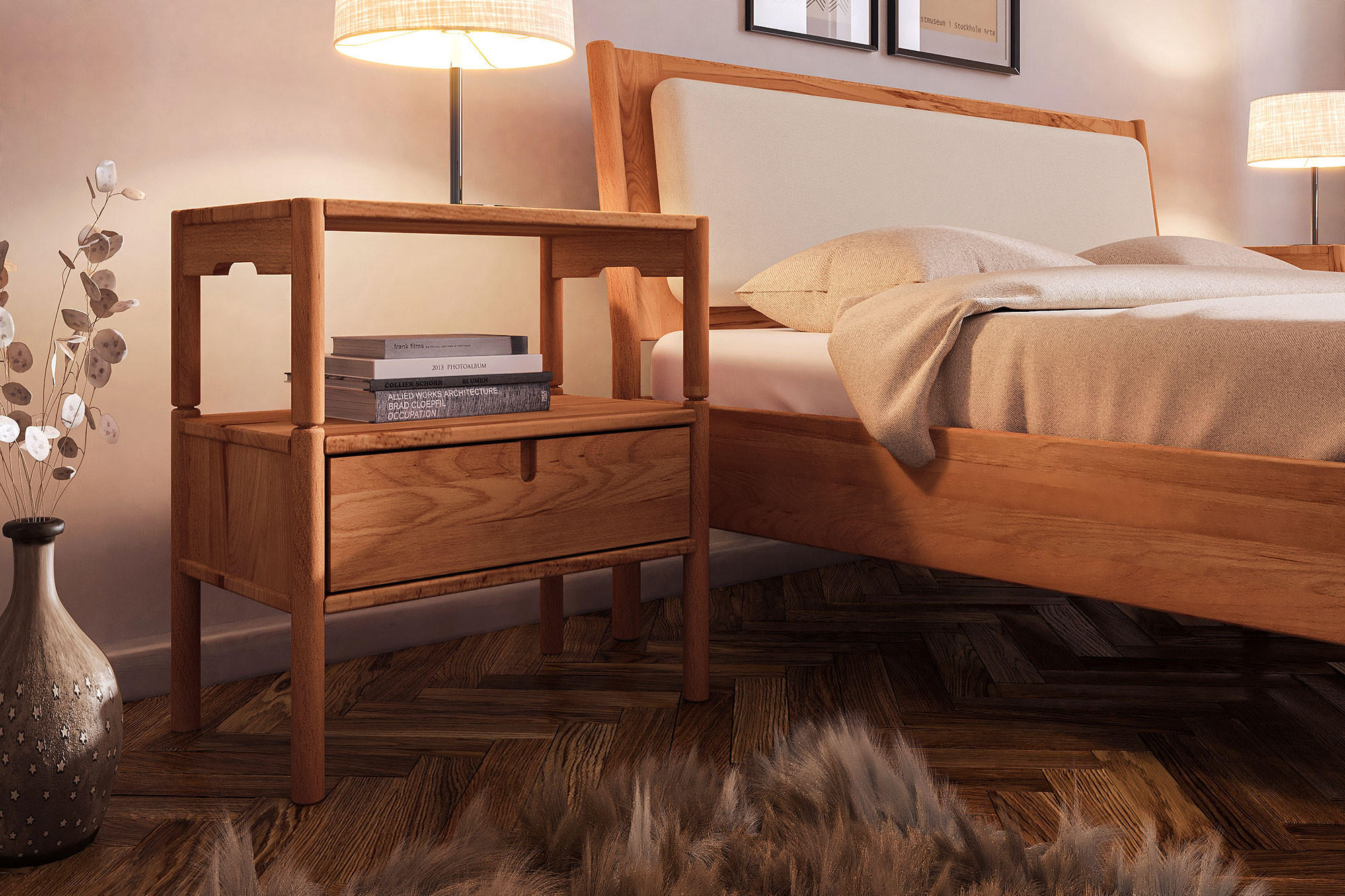 Thumbnail - byoak Bett, Kernbuche, Holz, Kernbuche, 160x200 cm, Schlafzimmer, Betten