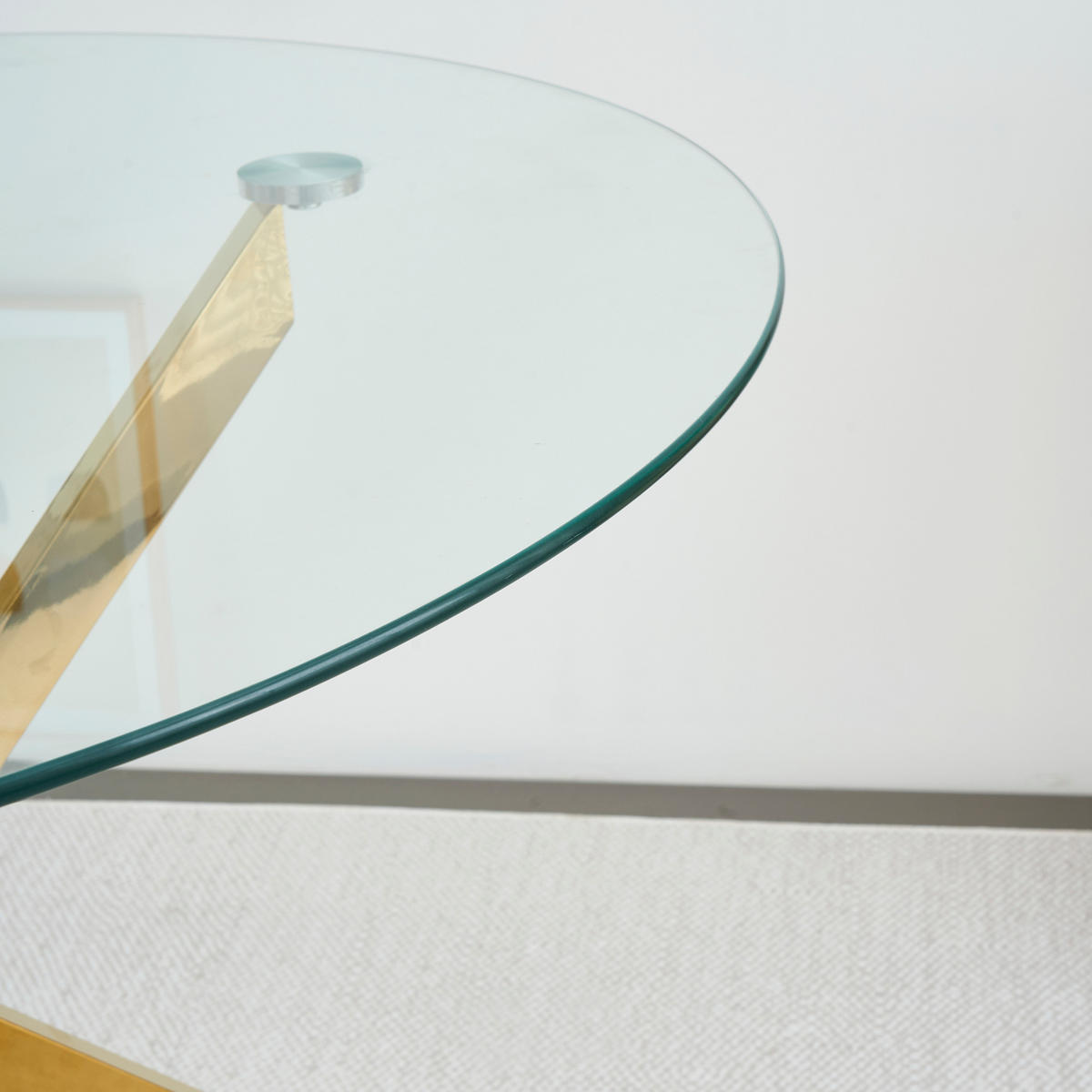 ESSTISCH in Goldfarben Küchentisch mit gehärteter Glasplatte, moderner Esstisch und Couchtisch , B80/T80/H76cm - Goldfarben, Glas/Metall (80/80/76cm) - STILVORA