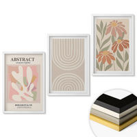 WANDBILDER 3er-Set - 40x60 cm Weißer Rahmen - Abstrakte Pflanzenformen - Weiß, Kunststoff (40/60cm) - ArtPrintCave