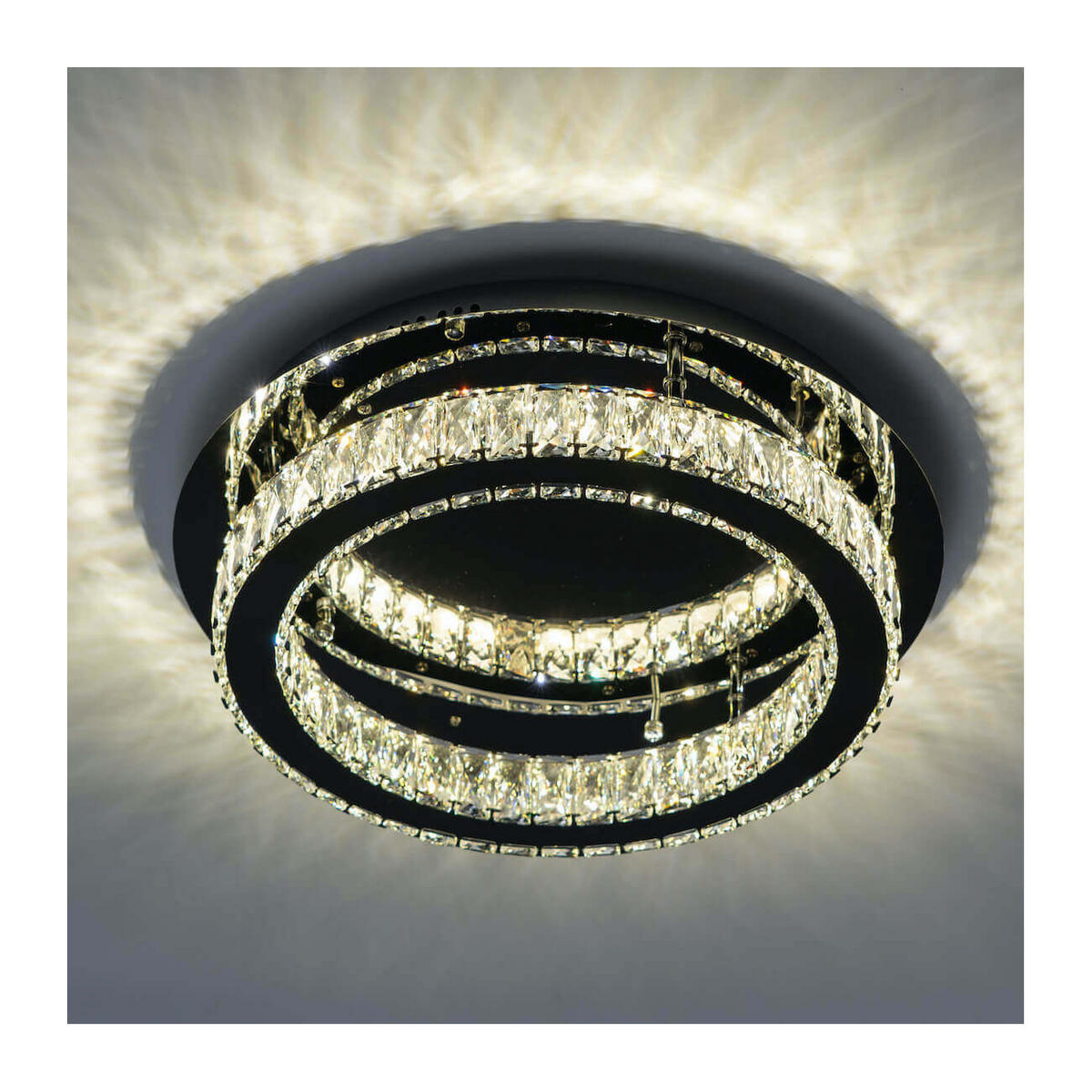 DECKENLEUCHTE Diez, Silber/Chrom, 12cm - Chromfarben, Glas (12/45/12cm) - KOSILUM