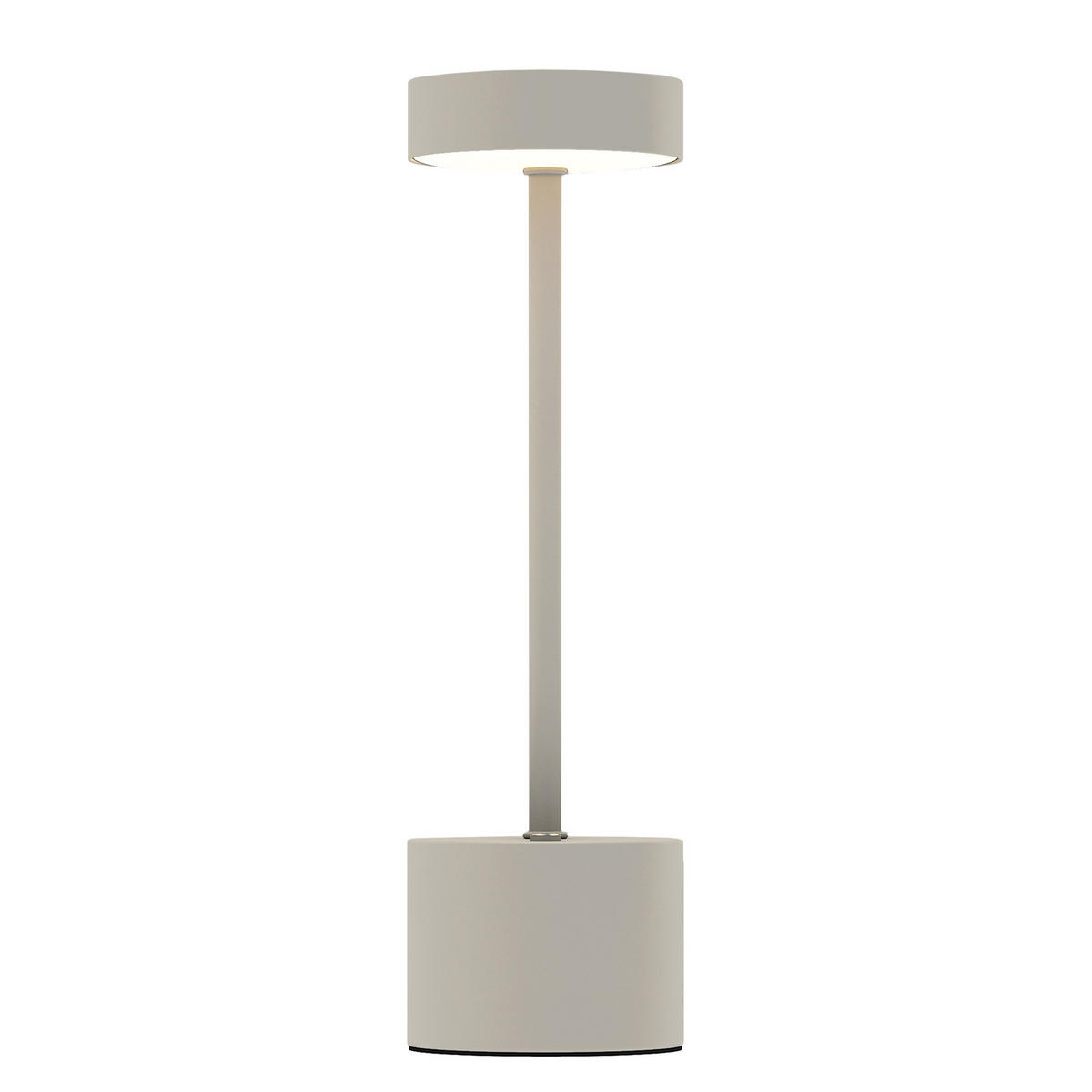 AKKU-TISCHLEUCHTE - Eisen / Kunststoff - Beige, Metall (8/8/28cm) - home24