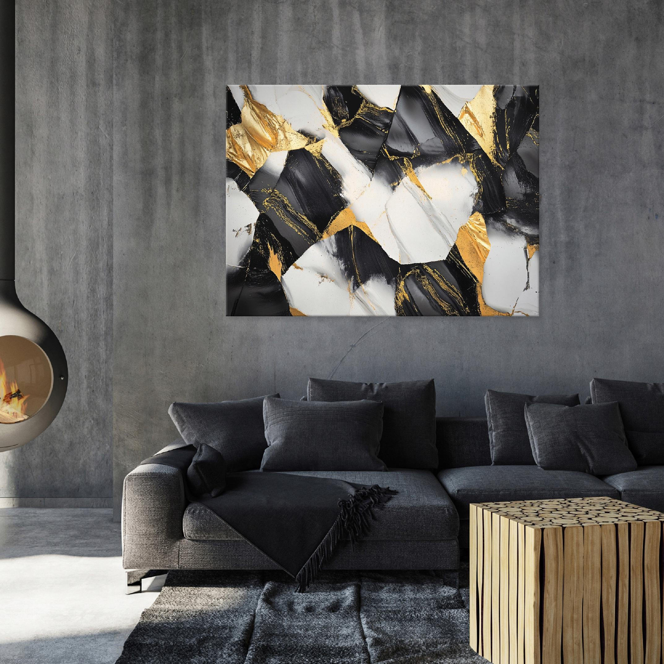 LEINWANDBILD Abstrakt Marmor Modern 100x70 - Multicolor, Holzwerkstoff (100/70cm) - Wallarena