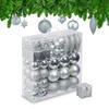 WEIHNACHTSKUGELN-SET 110-tlg. - Silberfarben, Kunststoff (8/9/8cm) - Relaxdays