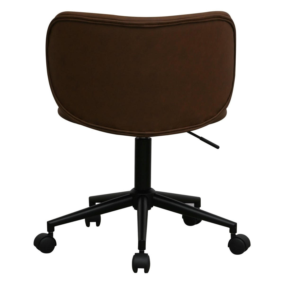 DREHSTUHL höhenverstellbar in Kunstleder Dunkelbraun - Schwarz/Braun, Textil/Metall (57/71/56cm) - Furnhouse
