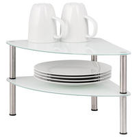 ECKREGAL, Glas, Edelstahl, weiß - Weiß, Glas (28/21/28cm) - bremermann