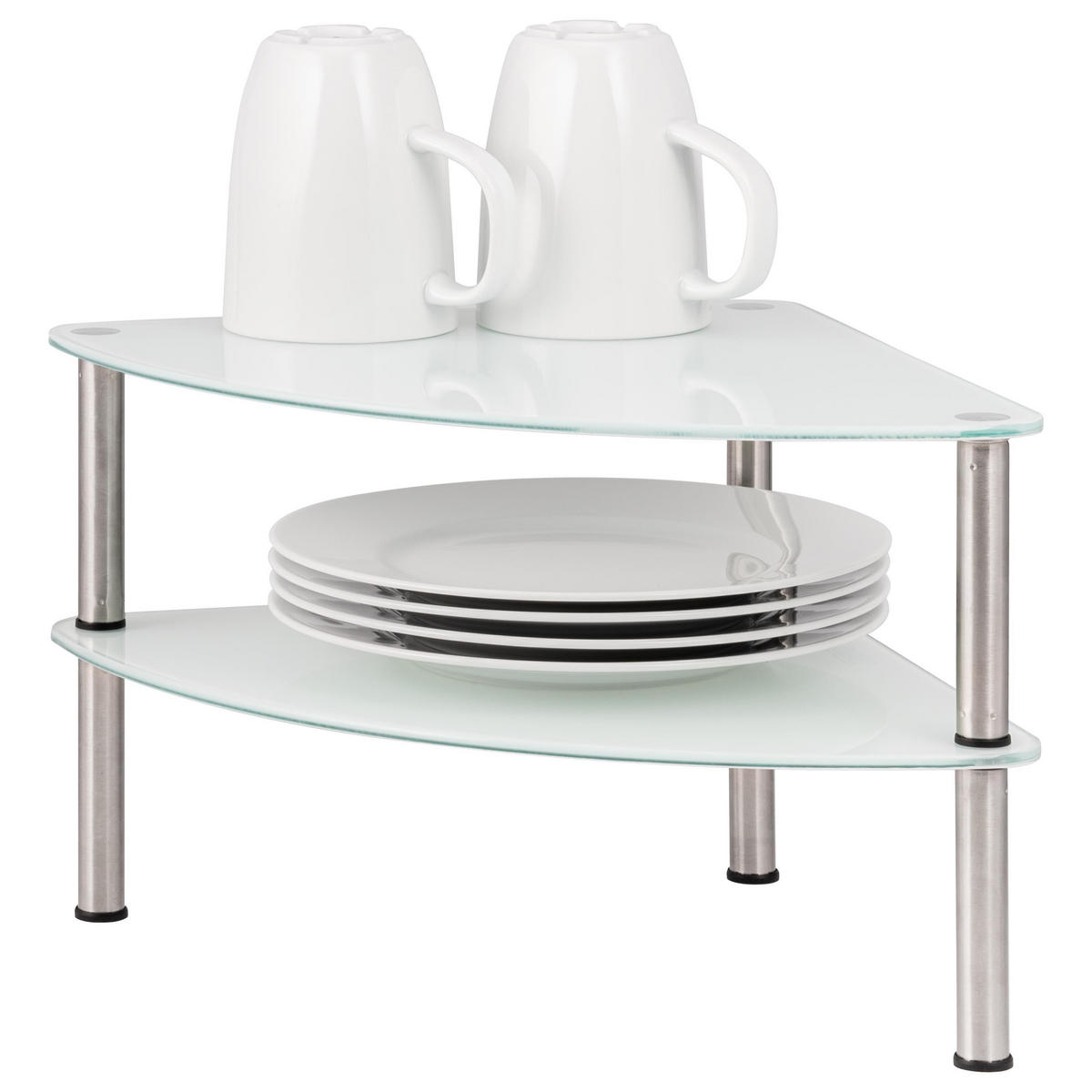 ECKREGAL, Glas, Edelstahl, weiß - Weiß, Glas (28/21/28cm) - bremermann