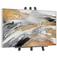 GEMÄLDE Goldene Symphonie II Schattenfugenrahmen Weiß 120x80 cm - Weiß, Holz (120/80cm) - YS-art gallery
