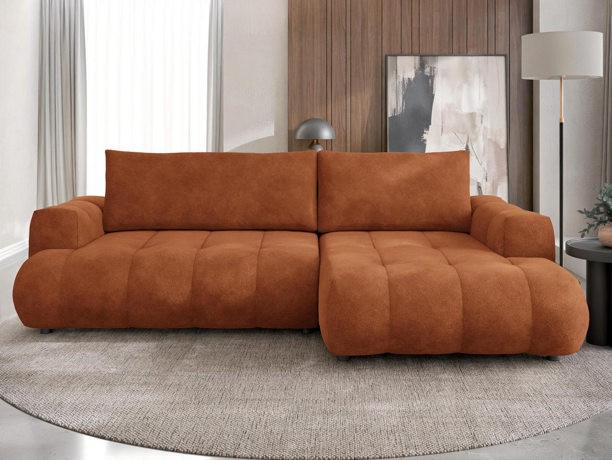 ECKSOFA Haiti, Seite: Rechts 2R+LC - Schwarz/Bronzefarben, Holz/Textil (276/156cm) - MIRJAN24