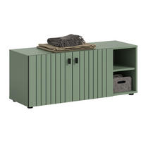 SITZBANK STATION (B/H/T: ca. 106/43/37 cm) in Smoke Green/Smoke Green - Grün, Holzwerkstoff (106/43/37cm)
