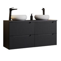 DOPPELWASCHTISCH Newport-56 - Schwarz, Holzwerkstoff (120/72/40cm) - Lomado