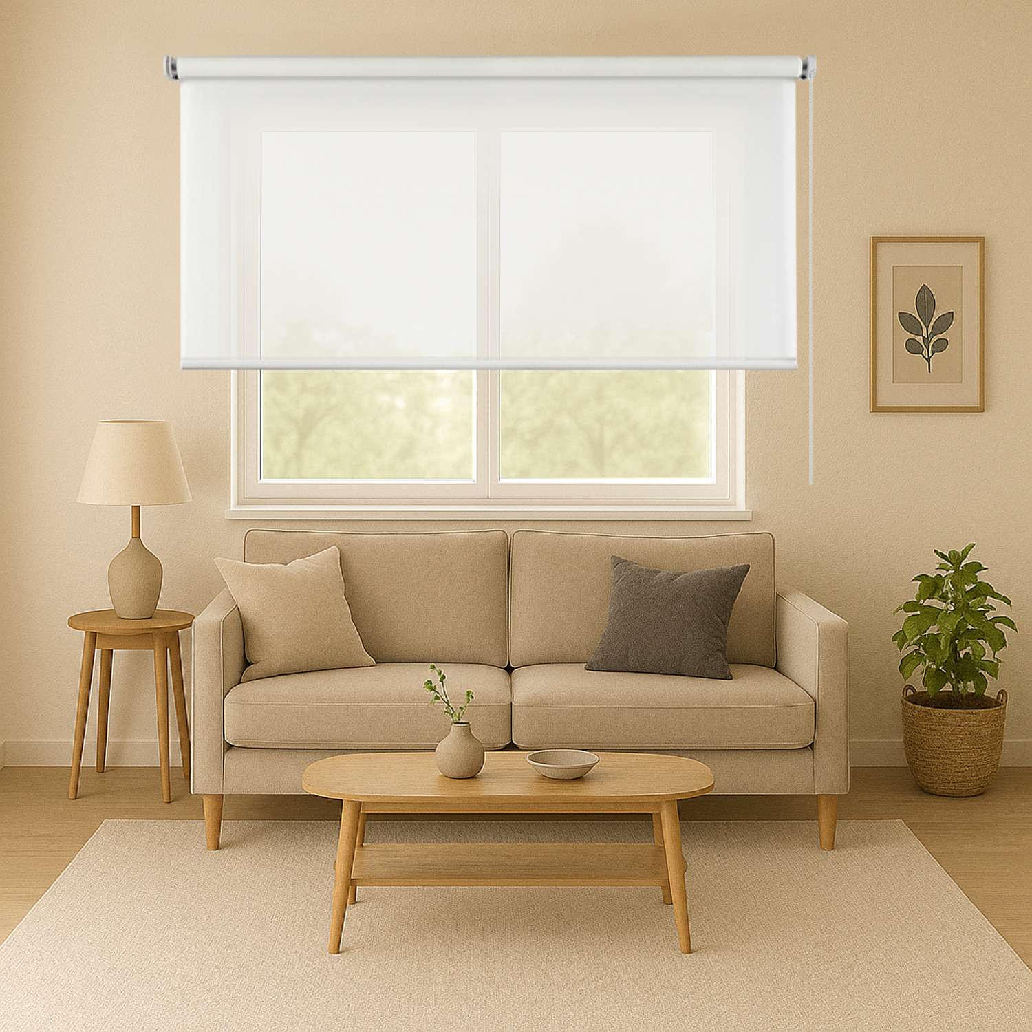 Thumbnail - Storesdeco Rollo, Weiß, Kunststoff, Uni, Rechteckig, 120x180 cm, CE, Wohntextilien, Rollos & Jalousien, Rollos