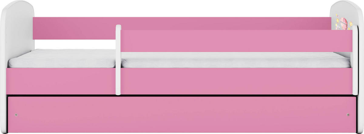 KINDERBETT Emily mit Schublade und Matratze, Rosa 70x140 cm - Hellrosa/Rosa, Holzwerkstoff (140/70cm) - WFL GROUP