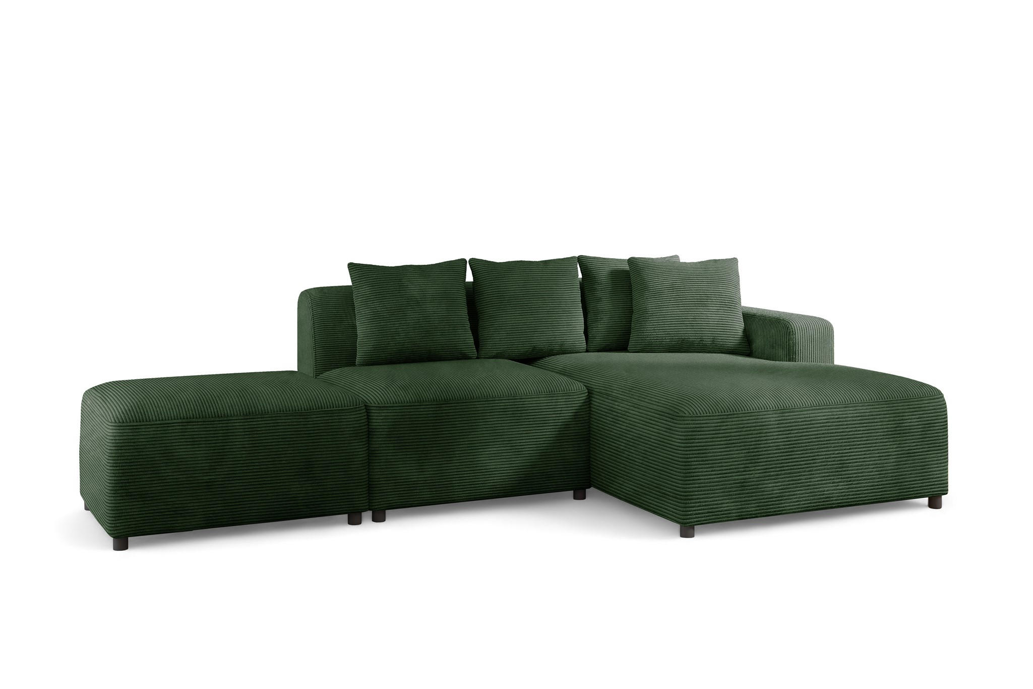 ECKSOFA Megan Xs In Poso - Dunkelgrün, Holzwerkstoff/Textil (304/165cm) - Fun Möbel
