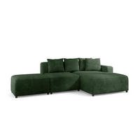 ECKSOFA Megan Xs In Poso - Dunkelgrün, Holzwerkstoff/Textil (304/165cm) - Fun Möbel