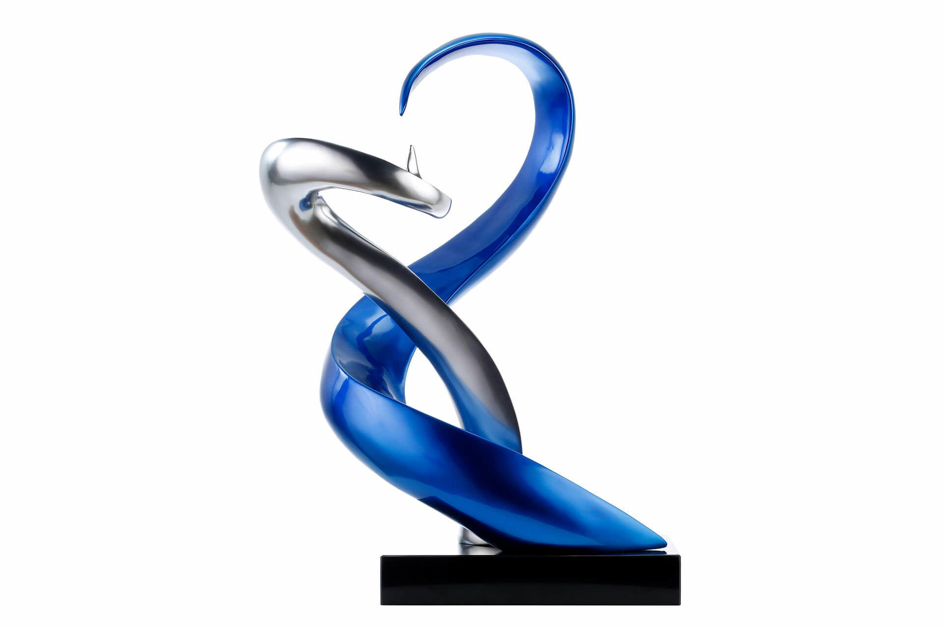 SKULPTUR Silber 63/45 cm - Blau/Silberfarben, Stein (63/45/28cm) - KUNSTLOFT