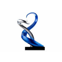 SKULPTUR Blau 45/63 cm - Blau/Silberfarben, Stein (8.55/63/28cm) - KUNSTLOFT