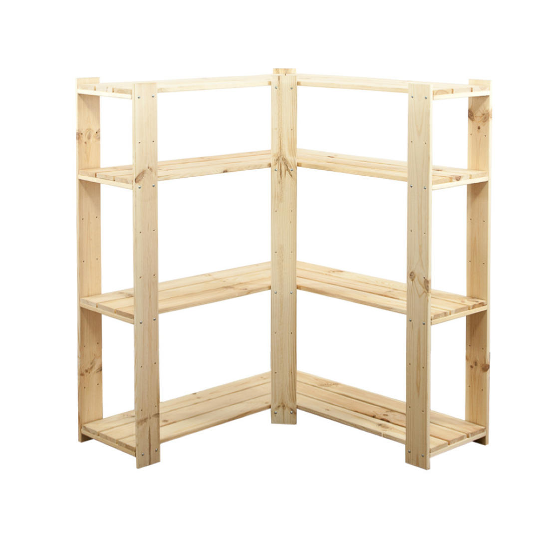 ECKREGAL WOODLAND 115x85x30cm Fachlast 120kg 4 Fachboden Kiefernholz Natur - Naturfarben, Holz (85/115/30cm) - PROREGAL