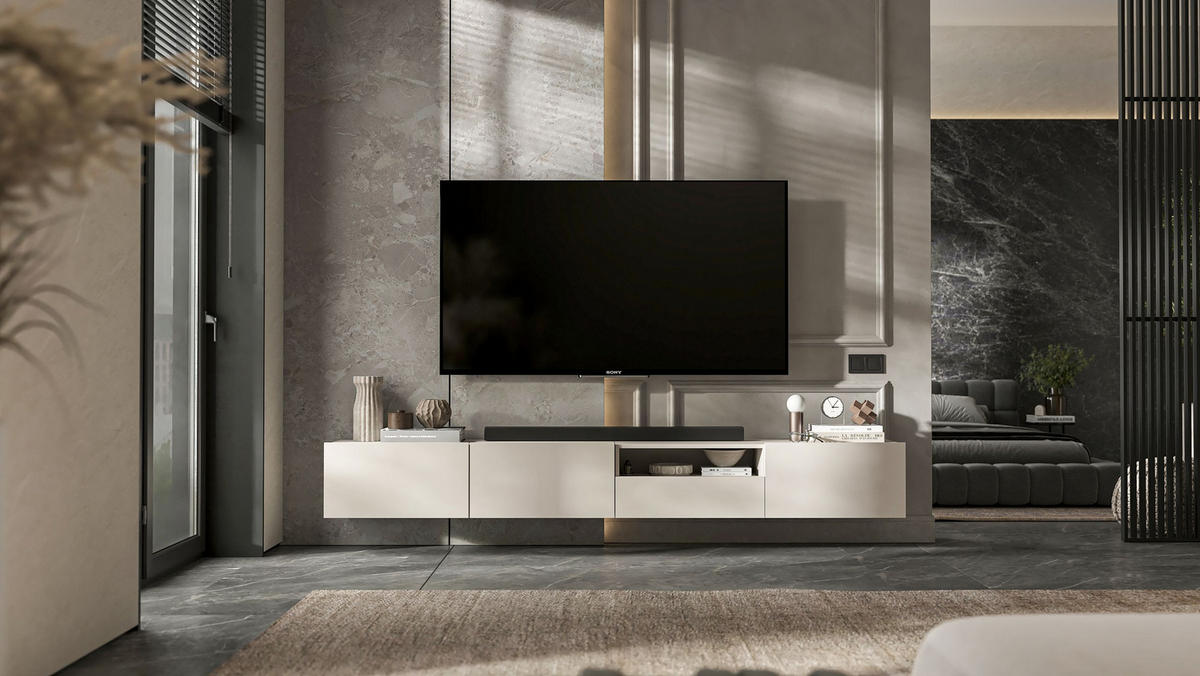 TV-SCHRANK Enjoy Kaschmir matt 120 cm - Kaschmir, Holzwerkstoff (120/30/35cm) - Meble Lindner