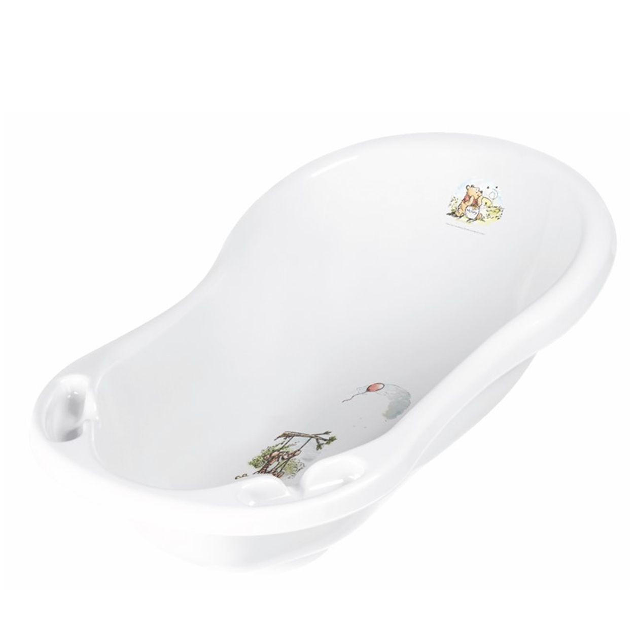 BABYBADEWANNE Comic weiß 2 84 cm, ergonomische Form, Ablagefächer, ab Geburt, belastbar bis 25 kg - Weiß, Kunststoff (47/83cm) - Lorelli