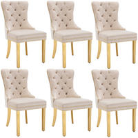 ESSZIMMERSTUHL Samt mit Edelstahlbeinen 50,5 x 45 x 95 cm Beige - Beige, Metall (45/95/50.6cm) - Meubliv