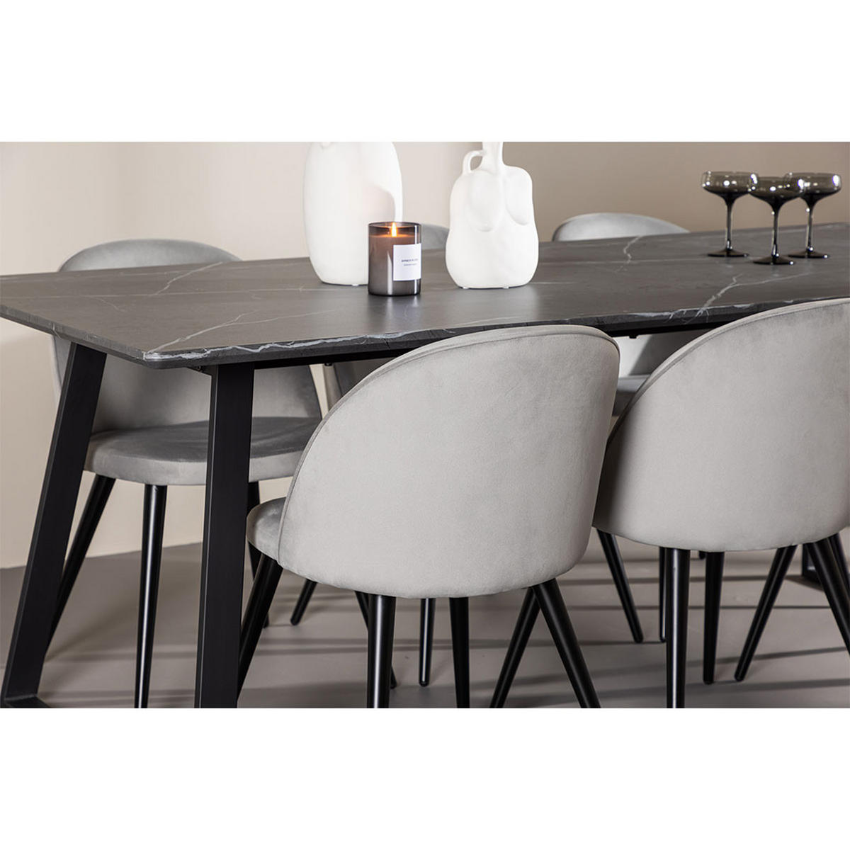 TISCHGRUPPE Grau - Grau, Holzwerkstoff (200/75/90cm) - ebuy24