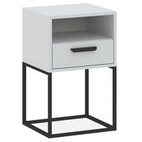 NACHTTISCH RECTUS Nachtschrank, Modern - Schwarz/Weiß, Holzwerkstoff (40/65/39cm) - KONSIMO®