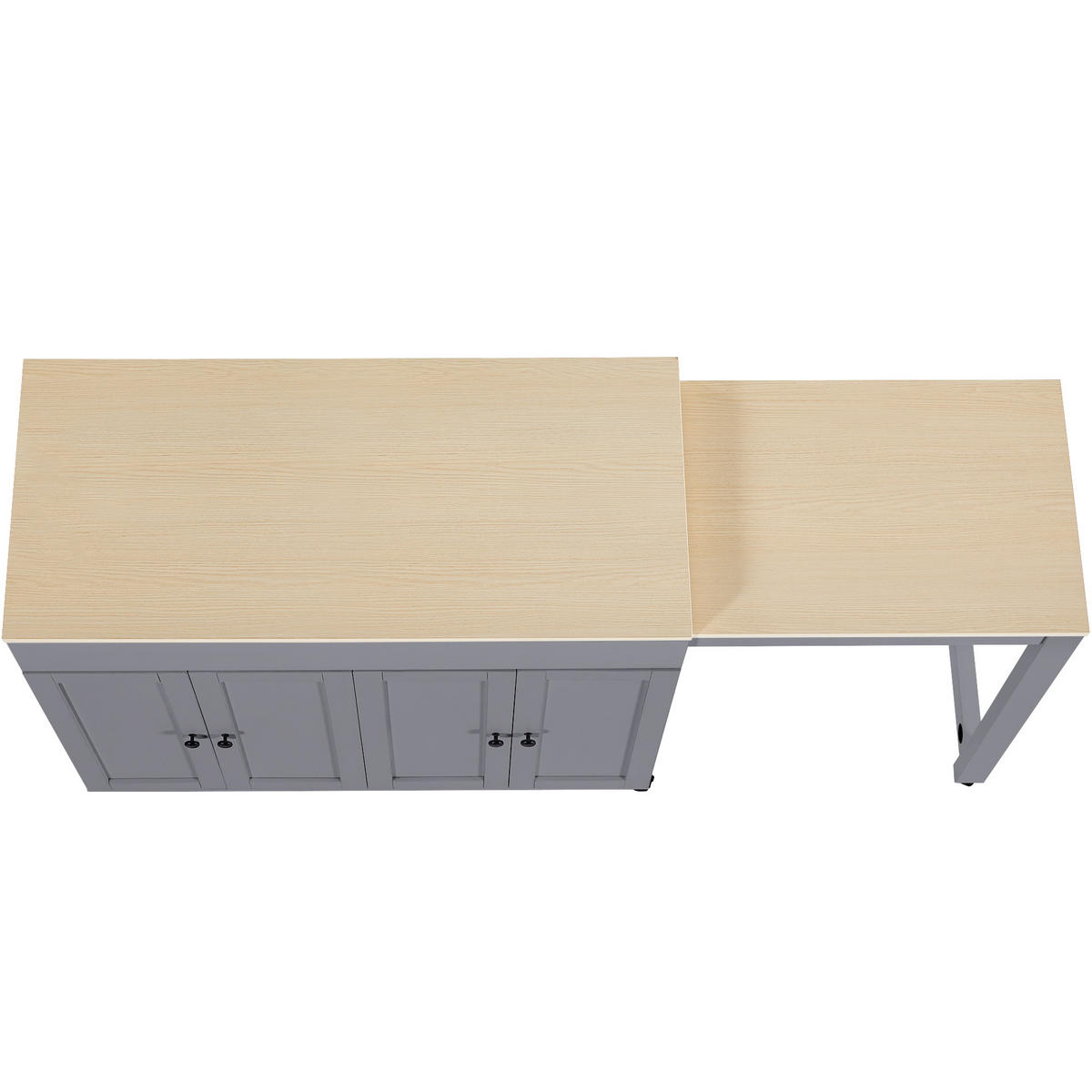 BARTISCH AUSZIEHBAR Stauraum Ablagen Stehtisch Grau - Grau, Holzwerkstoff (117/94.6/50cm) - FLIEKS