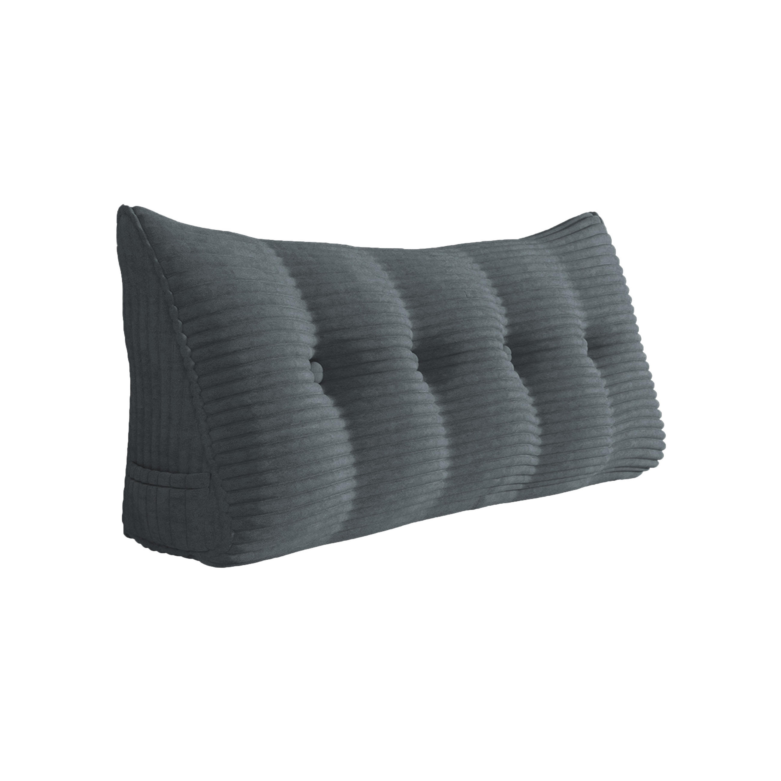 RÜCKENKISSEN für Bett Kord Grau 100 cm - Grau, Textil (50/100cm) - Vercart