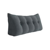 RÜCKENKISSEN für Bett Kord Grau 100 cm - Grau, Textil (50/100cm) - Vercart