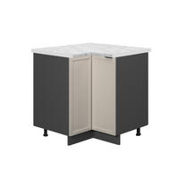 ECKUNTERSCHRANK Fame-Line GrauBeige 80.5 cm , AP Marmor - Greige/Anthrazit, Holzwerkstoff (80.5/82/60cm) - Vicco