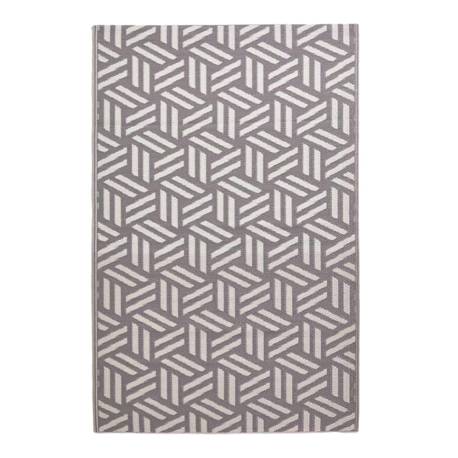 OUTDOORTEPPICH Luna geometrisch gemustert 120/180 cm - Grau, Kunststoff (120/180cm) - Homescapes