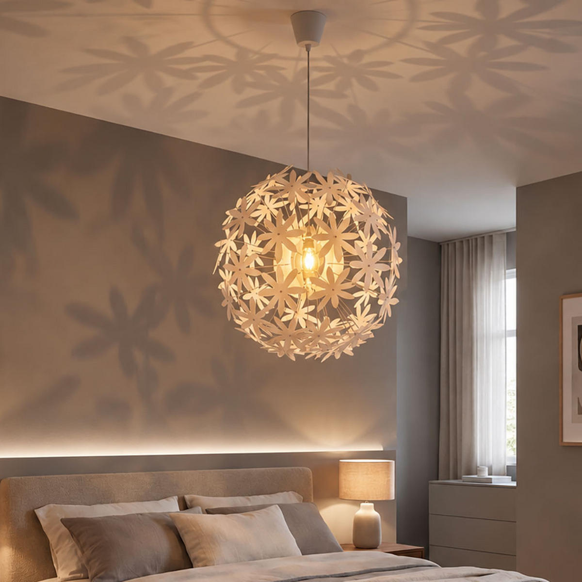LED HÄNGELEUCHTE Stella Weiß - Weiß, Kunststoff (60/60/150cm) - Globo Lighting
