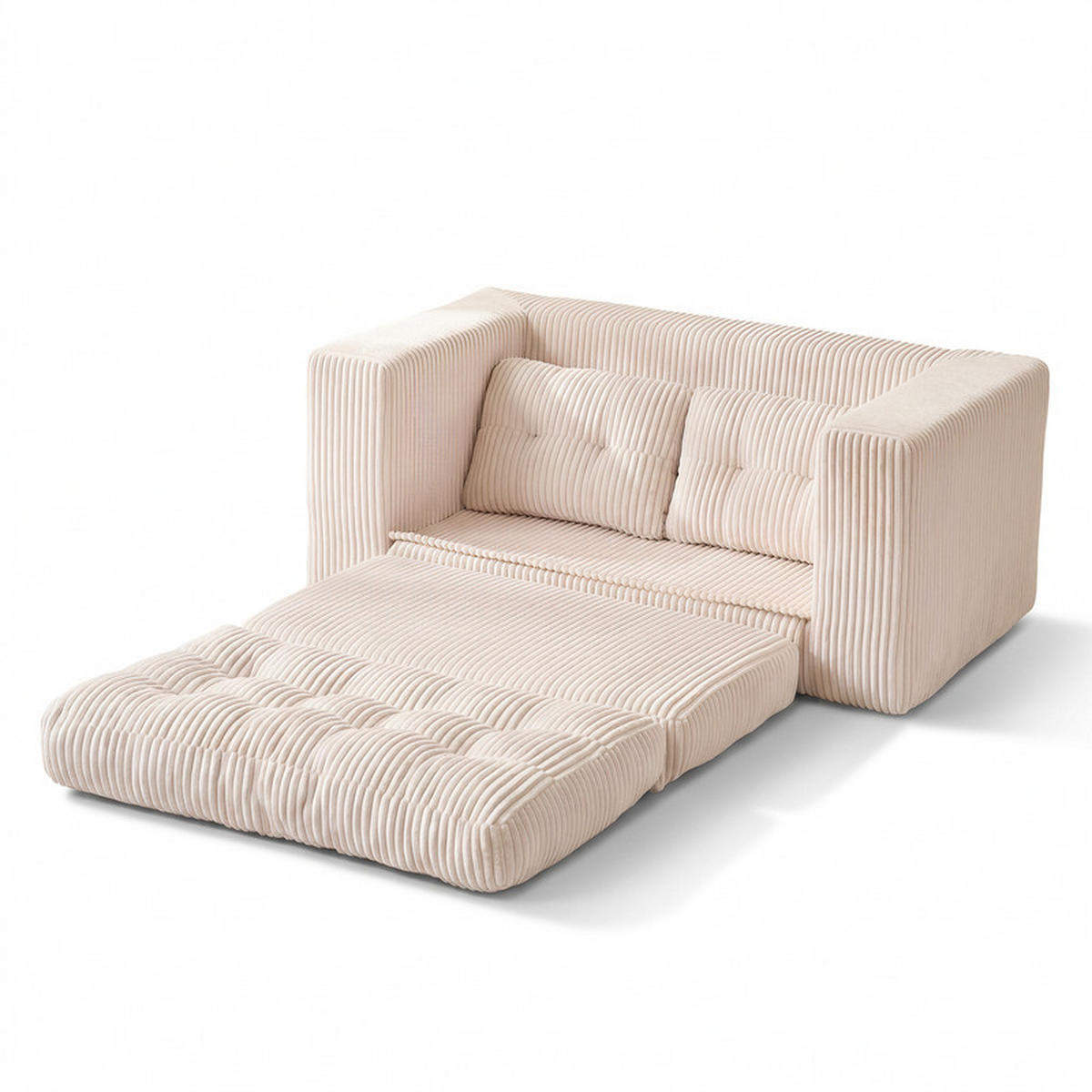 SCHLAFSOFA 140/85/54 cm Beige Cord - Beige, Textil (85/54/140cm) - Oxeza