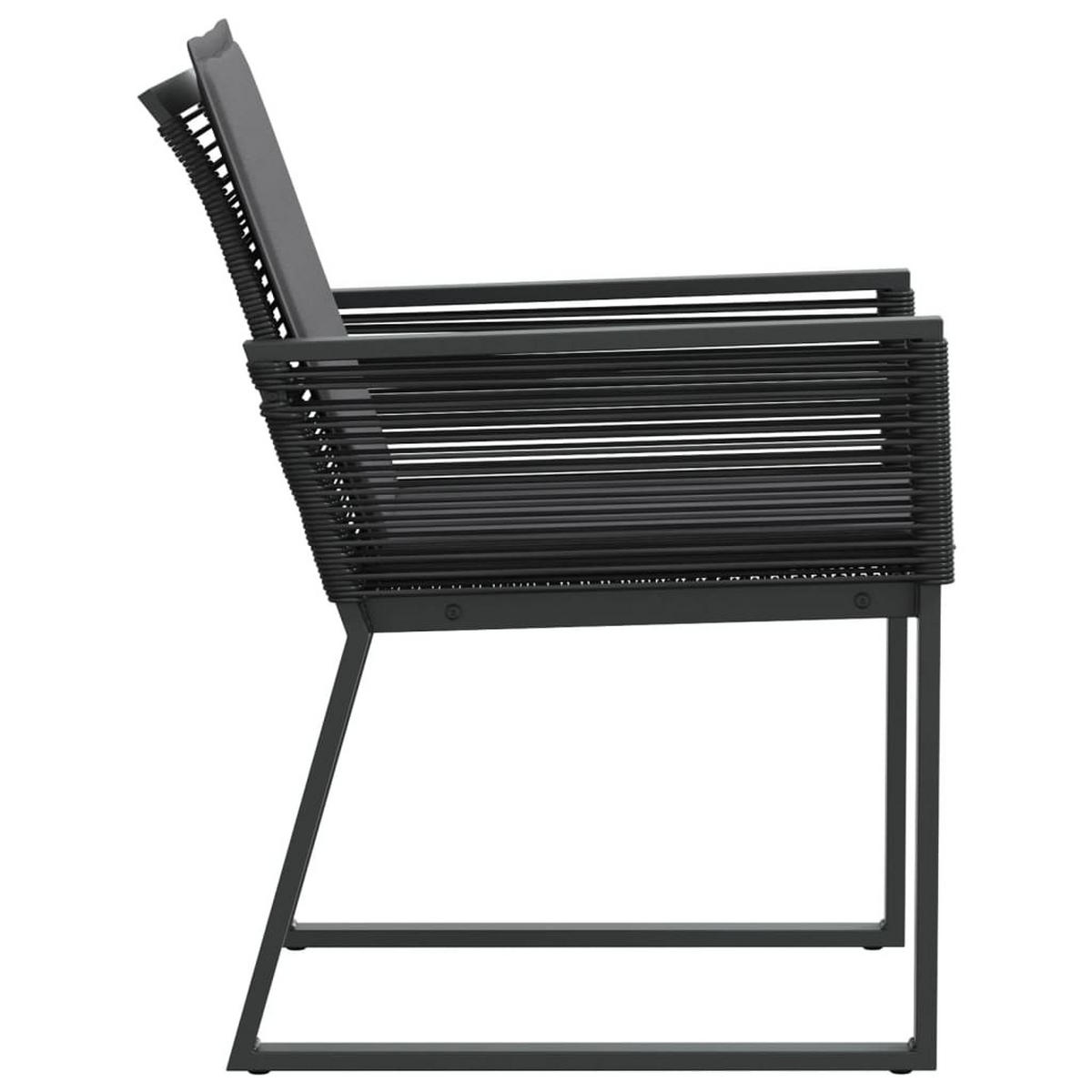 GARTENSTÜHLE Mit Kissen 4er Set Schwarz Poly Rattan - Schwarz, Kunststoff (53/79/59cm) - vidaXL